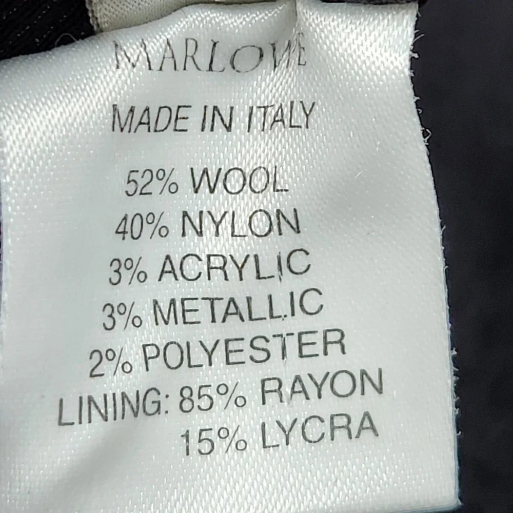 MARLOWE Pants Womens Size 4 Black Textured Wool Flared Leg Measure 28X34